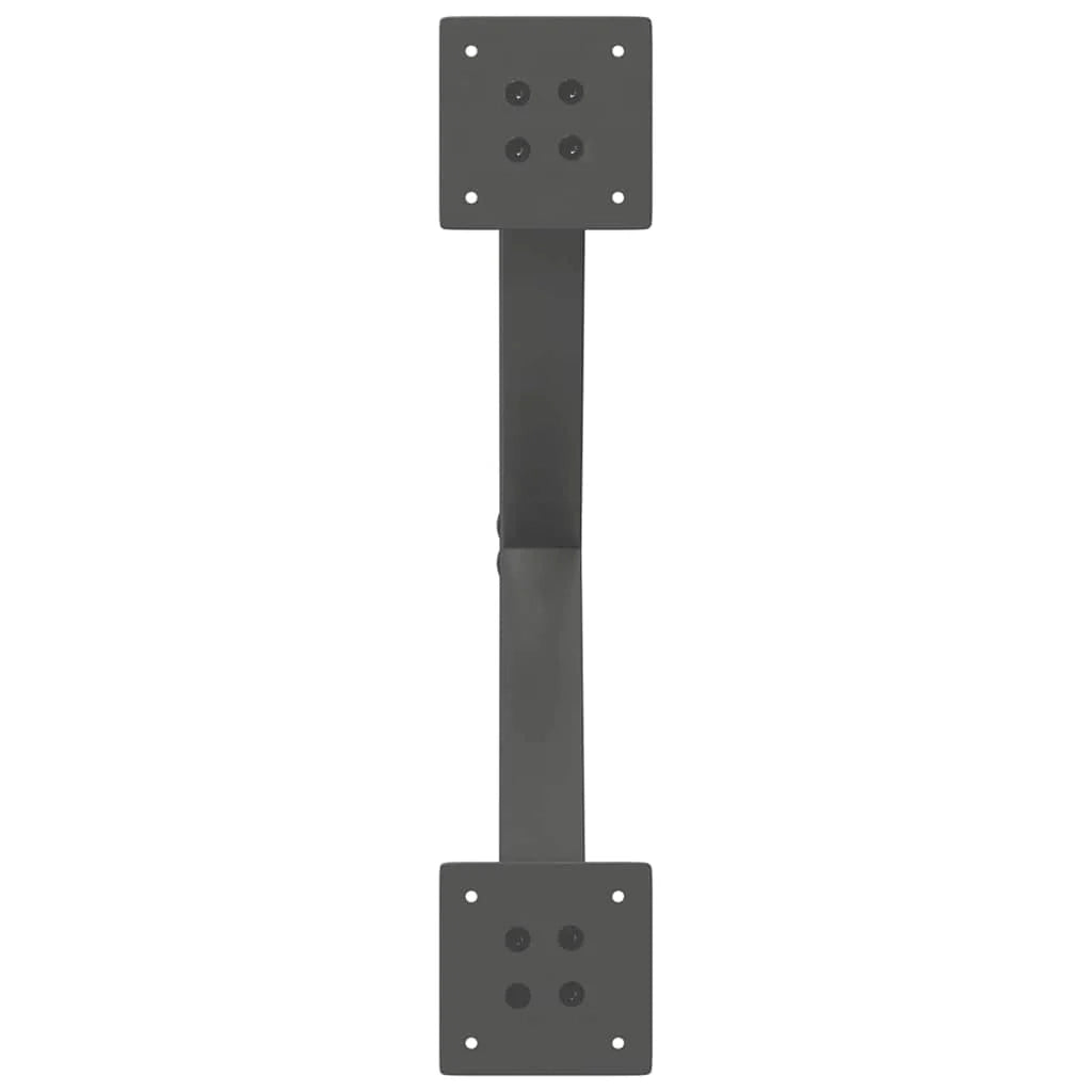 Set di 2 gambe per tavolino a forma di X 50 x 30 cm con piedini regolabili stile moderno acciaio antracite 02_0057153