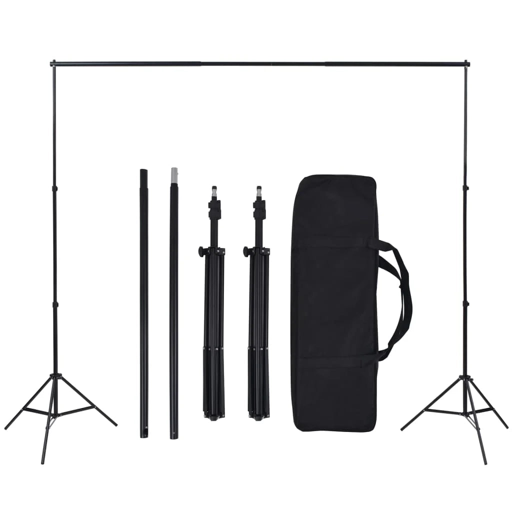 Kit per studio fotografico con illuminazione fondale e riflettore nero 02_0042461
