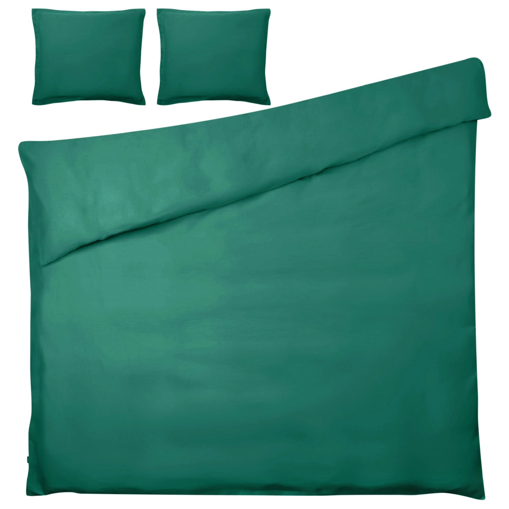 Set copripiumino e federa in cotone satinato verde 220 x 240 cm per una camera da letto moderna
