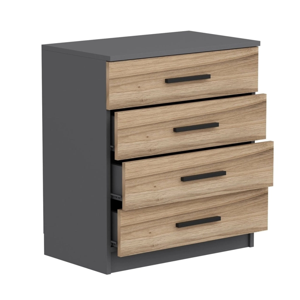 Kalmaegi, Cassettiera 4 Cassetti, 70x79x42h cm Marrone Noce
