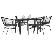 vidaXL Set da Pranzo da Giardino con Cuscini 5 pz Polyrattan Vetro