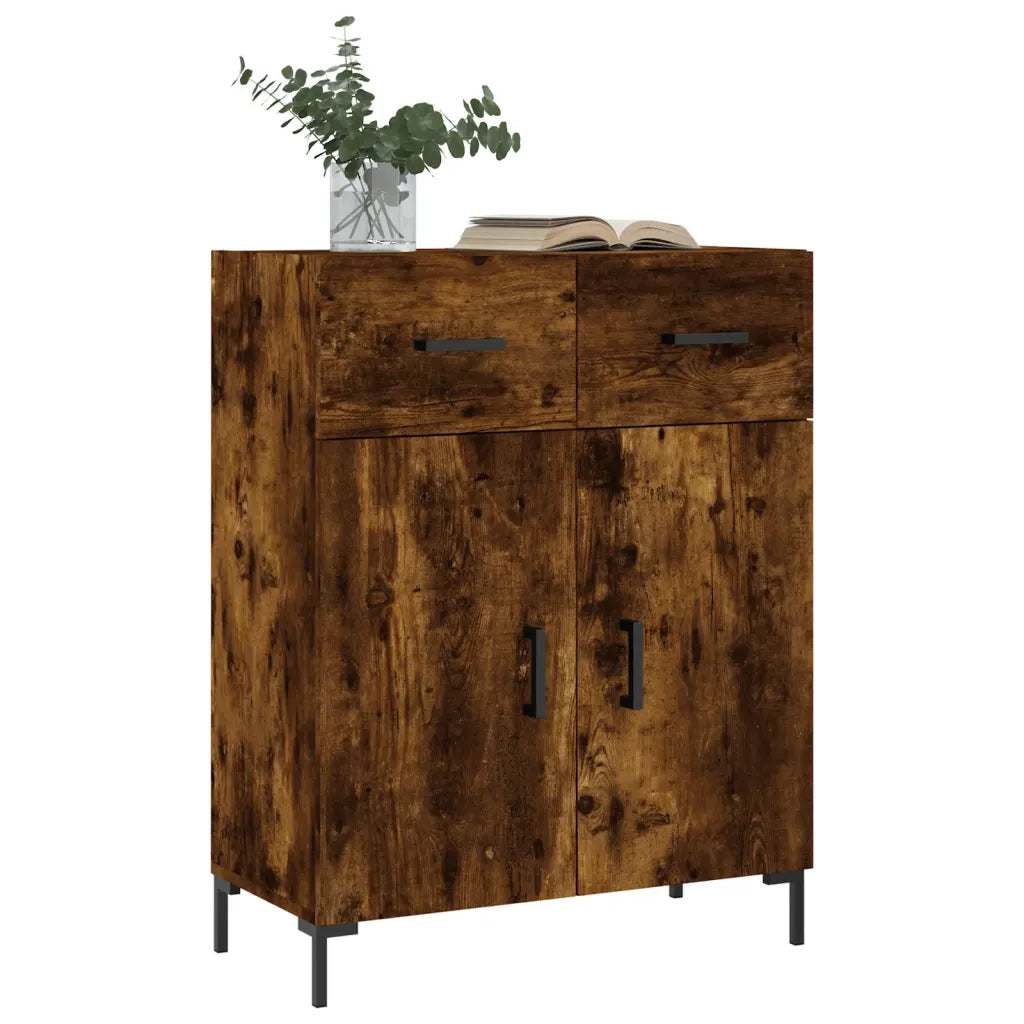 Credenza Rovere Fumo 69,5x34x90 cm in Legno Multistrato 827985
