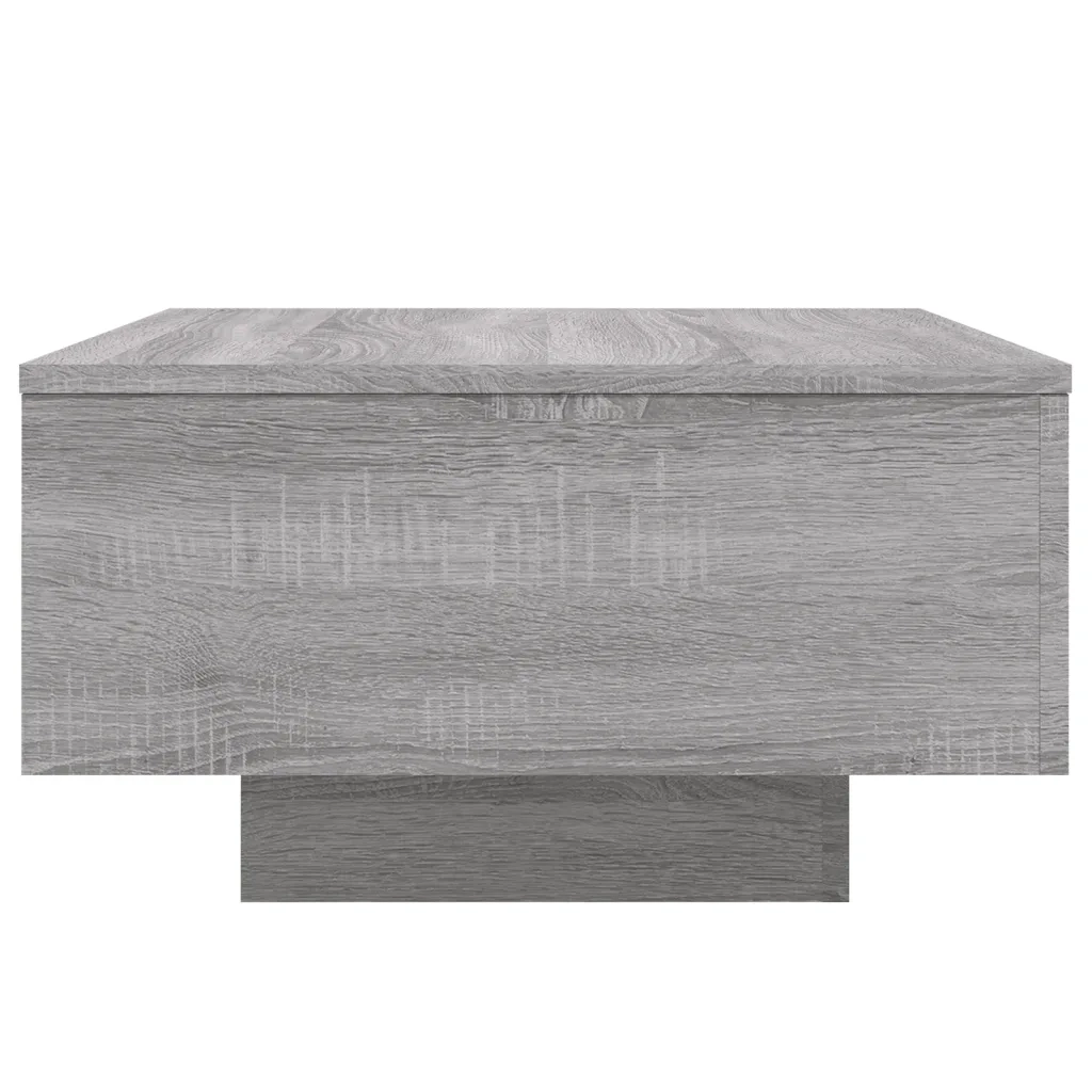 Tavolino da Soggiorno con Luci LED-Tavolino da Salotto-Tavolo Grigio Sonoma 55x55x31 cm
