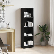 Libreria-Scaffale per Libri-Mobile di Stoccaggio Rovere Nero 40x24x143 cm in Legno Multistrato
