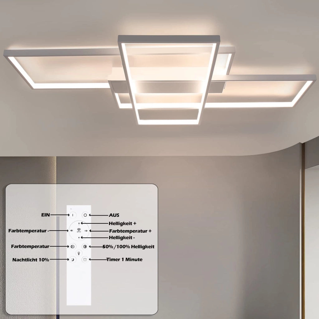 ZMH Lampada da soffitto LED moderna geometrica rettangolare 100cm per soggiorno camera