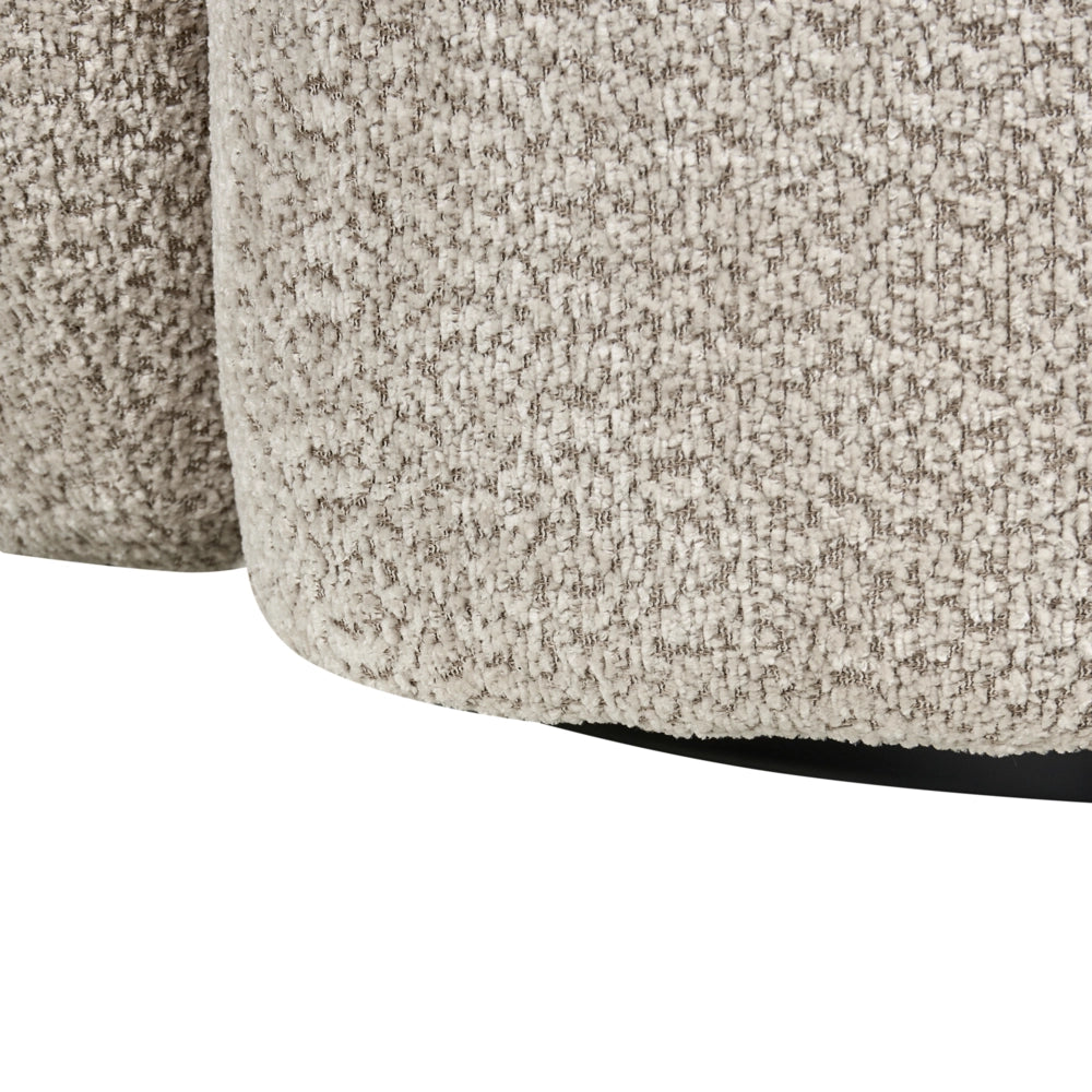 Poltrona girevole moderna Imbottitura in poliestere con braccioli Seduta ampia Soggiorno Beige