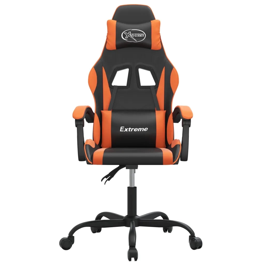 Sedia da Gaming Girevole Nero e Arancione in Similpelle cod mxl 68960