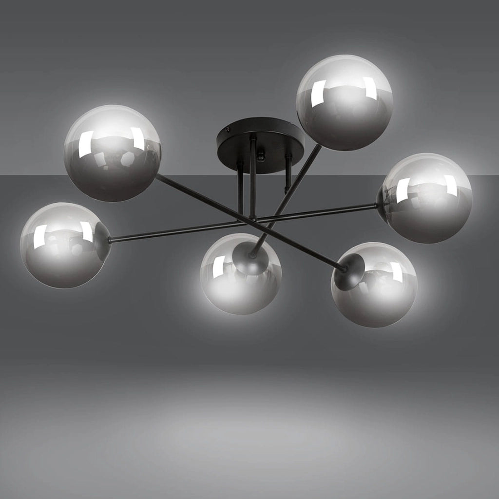 Lampadario Emibig Brendi 6xE14 nero/grafite 93cm IP20