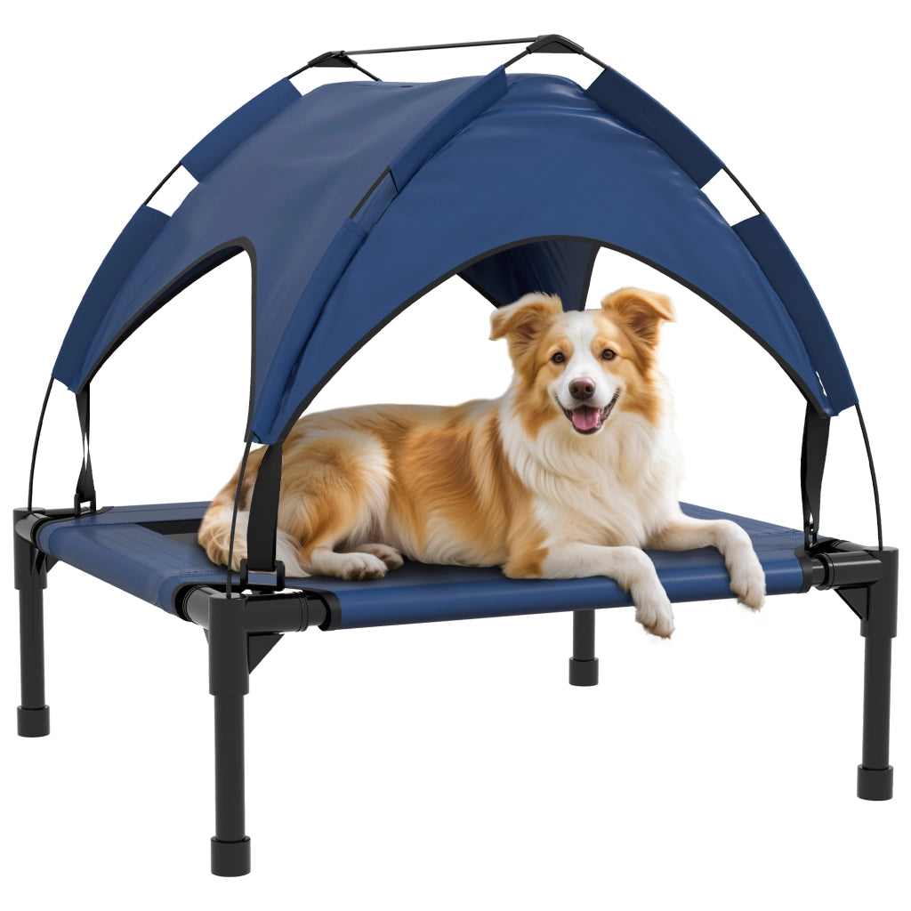 Cuccia per cani con tetto ¨C Xylo ¨C 76x61x69.5 cm, blu scuro, impermeabile