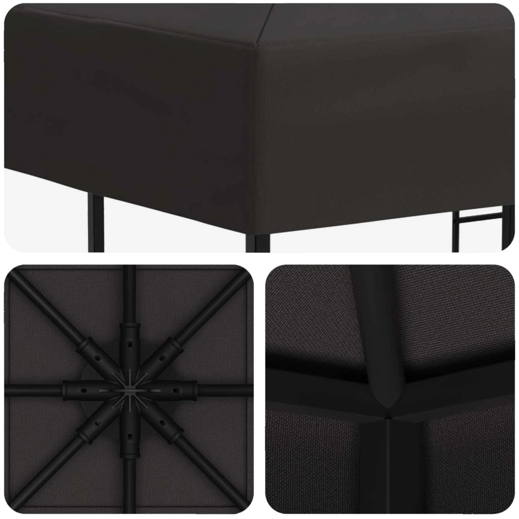 Gazebo 3 x 3 m Antracite Poliestere e Acciaio 190 900327