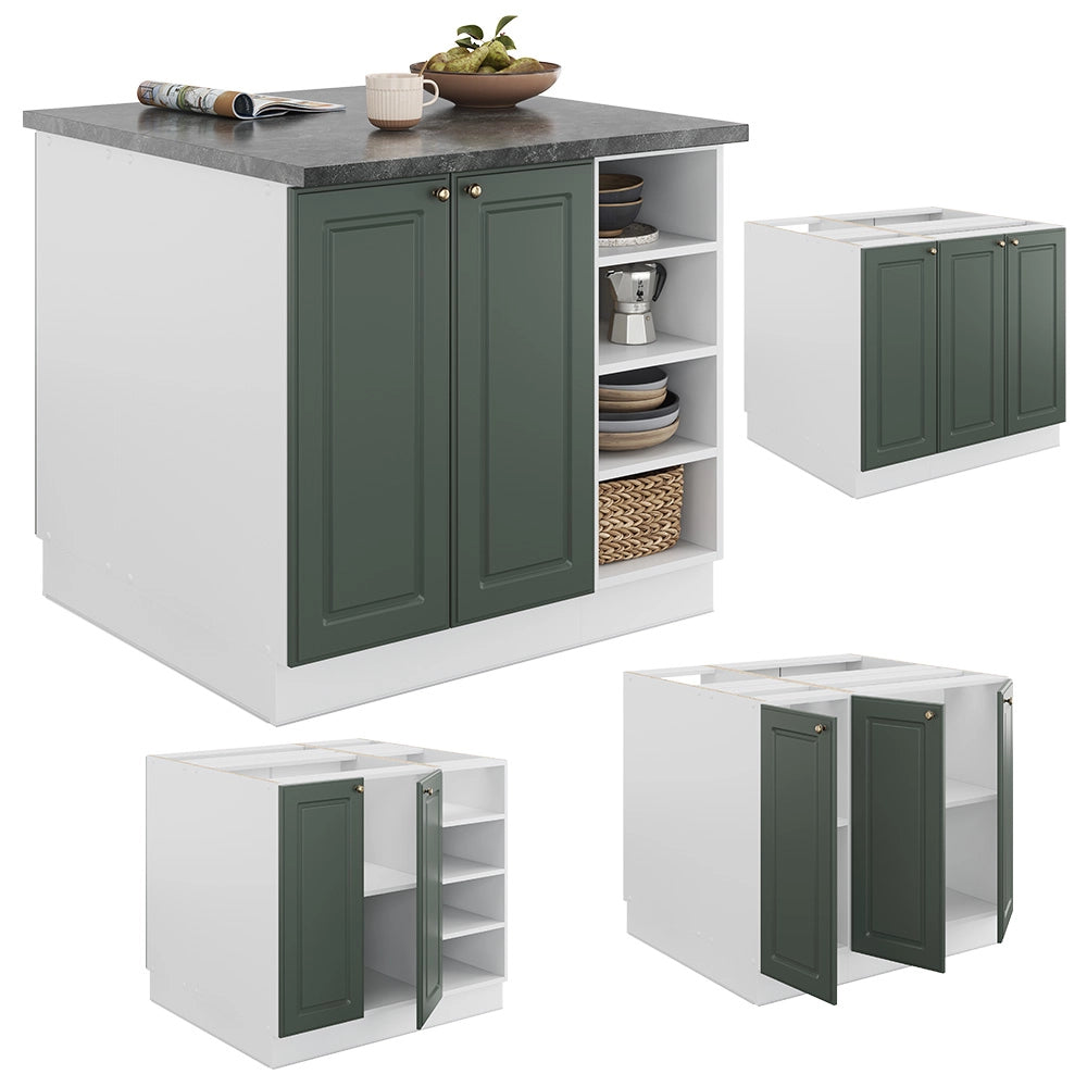 Vicco Isola cucina Verde-oro Country House/Bianco 90 cm senza piano di lavoro