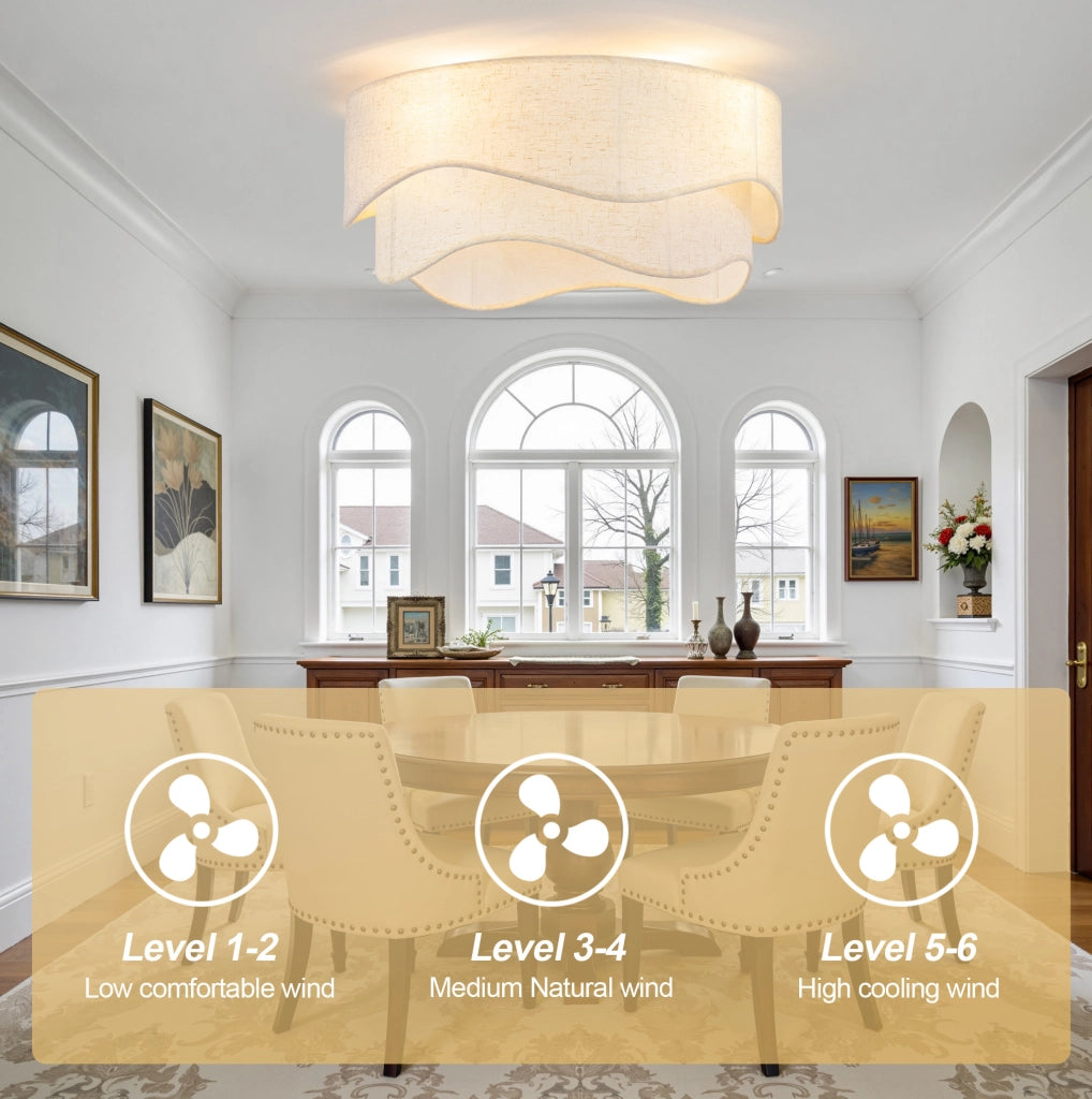 Ventilatore da soffitto ULEVR con luce, 6 velocit¨¤, app Bluetooth e telecomando, oro e bianco