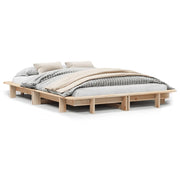 Letto matrimoniale | Letto per adulti | Letto senza Materasso 120x200 cm in Legno Massello di Pino
