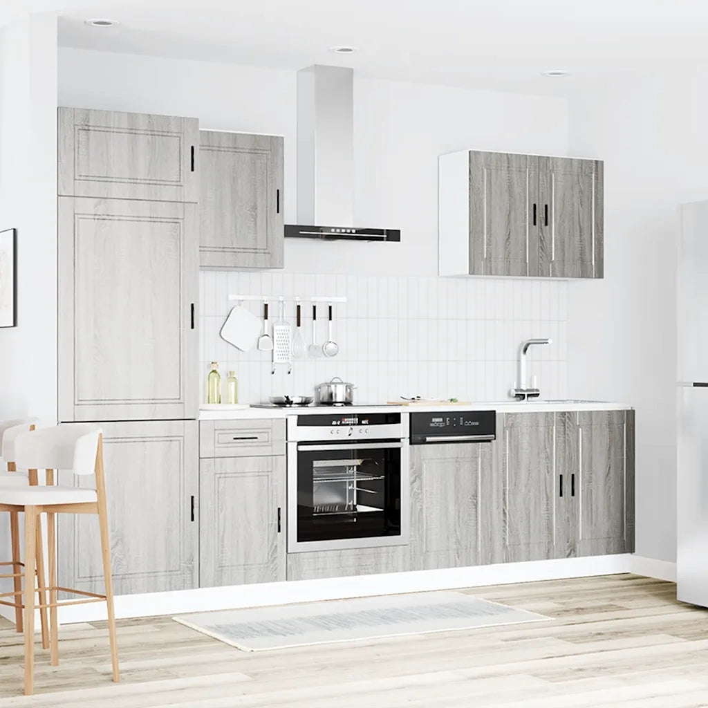 Set Mobili da Cucina 7 pz Porto Grigio Sonoma in Truciolato 3314787