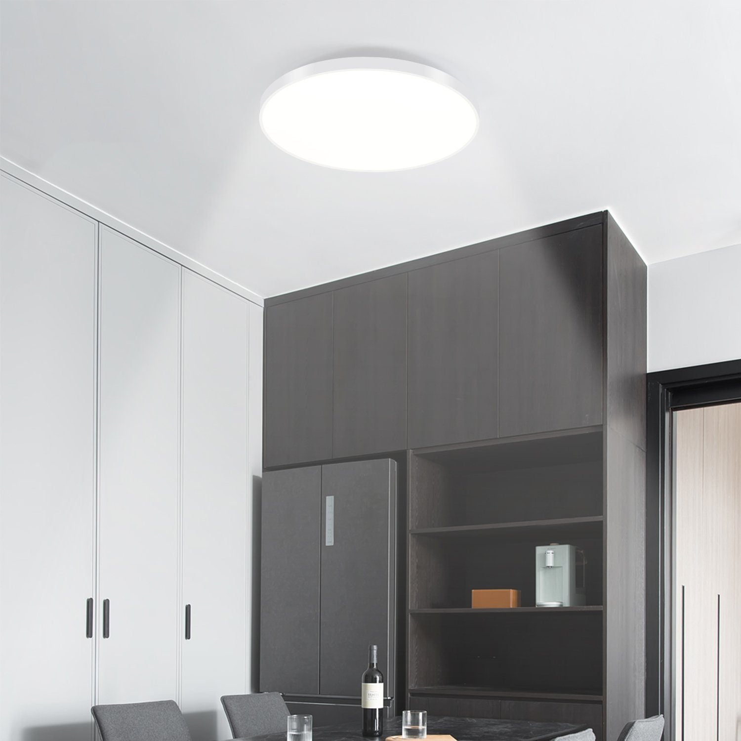 ZMH Lampada da soffitto plafoniera LED luce continua 37x2 5 cm dimmerabile