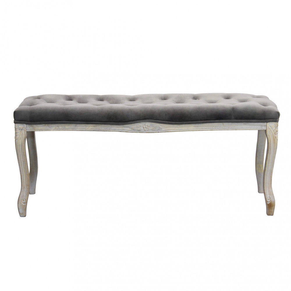 Panca Misty in Velluto Taupe 110x36x47 h cm in Legno Tortora