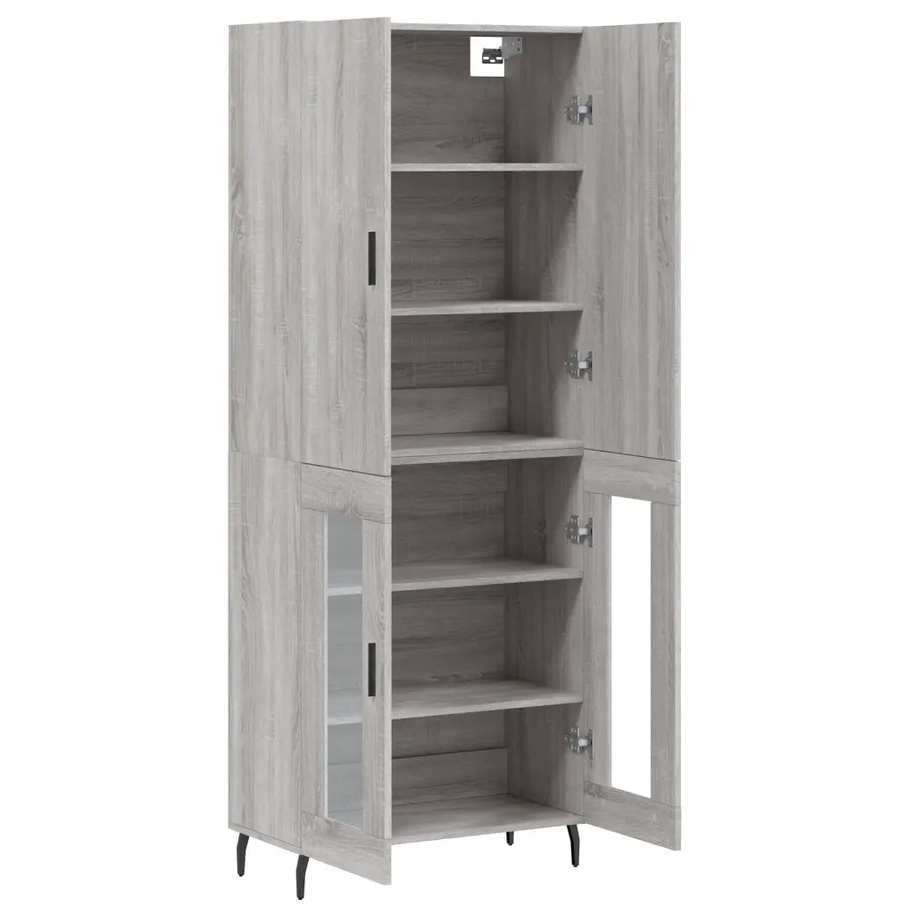 Credenza Grigio Sonoma 69,5x34x180 cm in Legno Multistrato 3195753