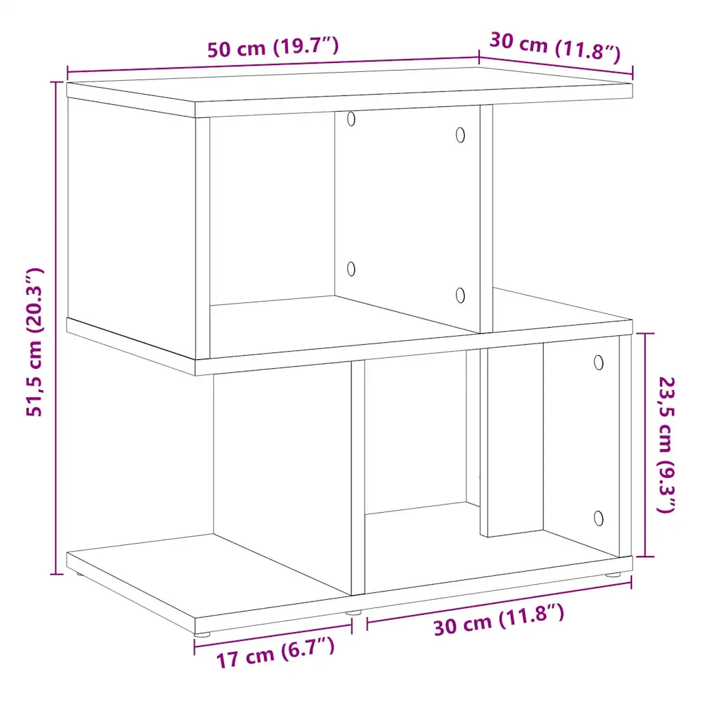 Comodini 2 pz in Legno Vecchio 50x30x51,5 cm Legno Multistrato