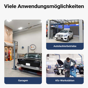 Cavalletto girevole per verniciatura con rotelle e supporti per cofani e alettoni