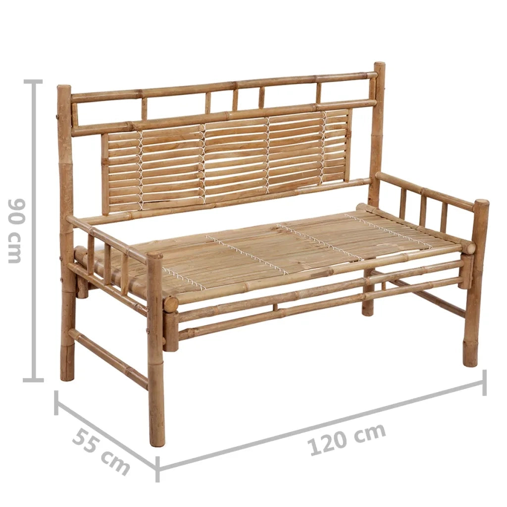 Panca da Giardino con Cuscino 120 cm in BambÃ¹ cod mxl 46026