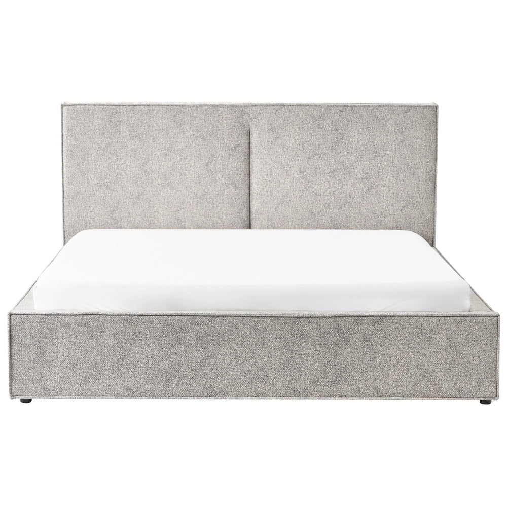 Letto king size 180 x 200 cm Bianco/Nero Rivestimento in Velluto elasticizzato con contenitore Telaio a doghe Camera da letto moderna contemporanea