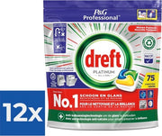Detergente per lavastoviglie Platinum Lemon - 75 fogli - Confezione economica 12 pezzi