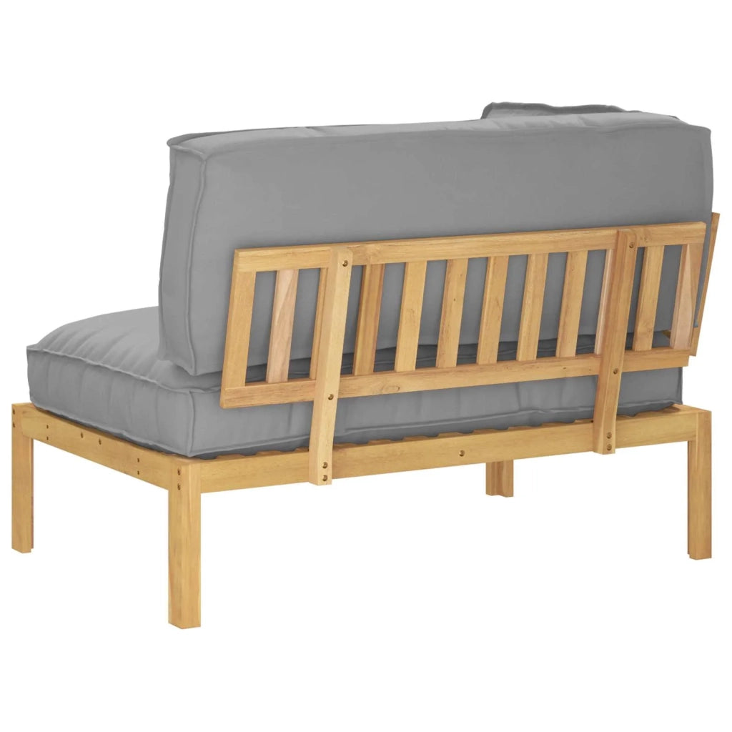 Set di divani Grigio 133 x 92 x 69 cm Legno di Acacia Massello