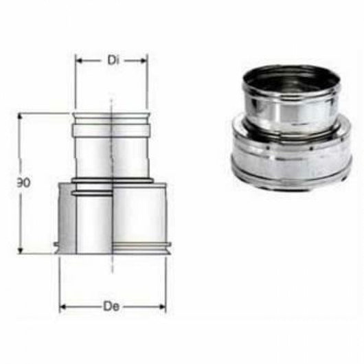 Inox doppia parete aisi 316 giun zione doppia mono d.100 150 b08x