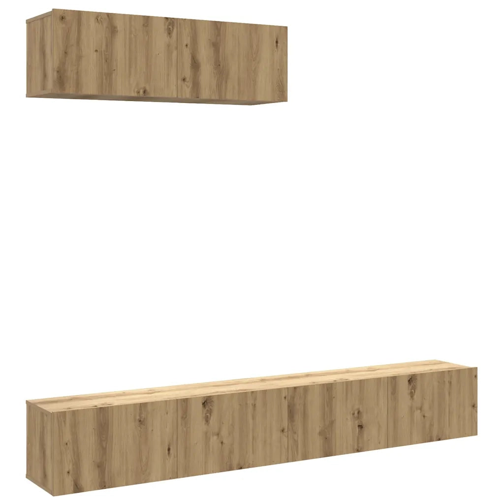 Mobili TV a Parete 3 pz Rovere 100x30x30 cm Truciolato 3329008