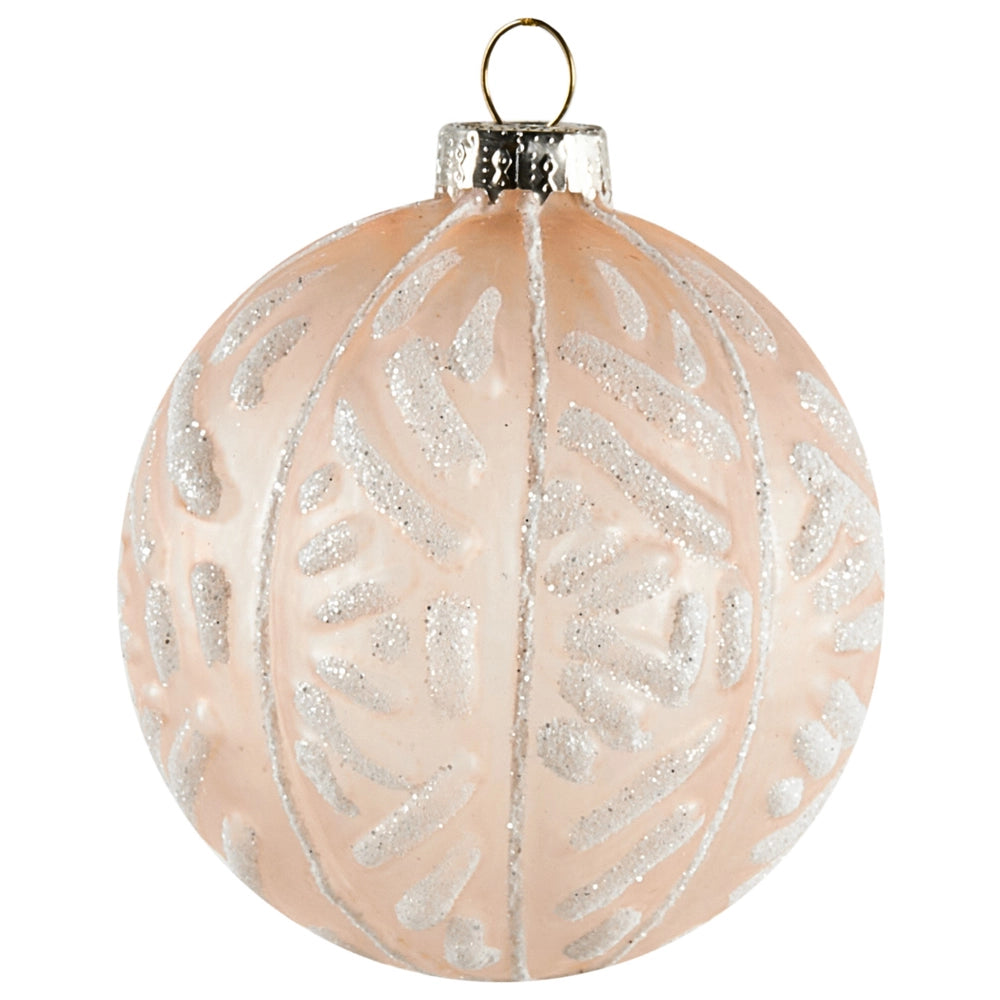Set di 24 palline di Natale in vetro da appendere all'albero di Natale in stile tradizionale glamour color oro rosa