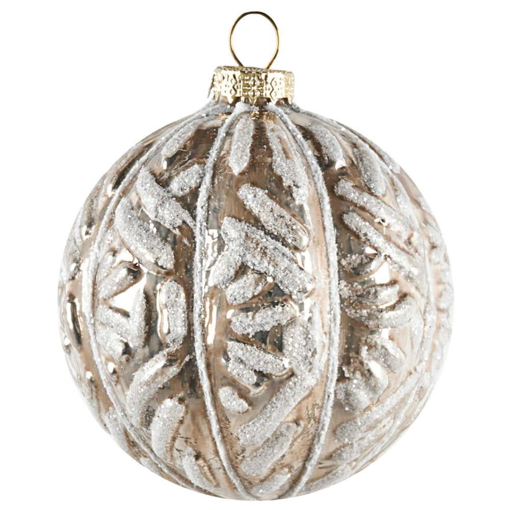 Set di 24 palline di Natale in vetro da appendere all'albero di Natale in stile tradizionale glamour color oro rosa