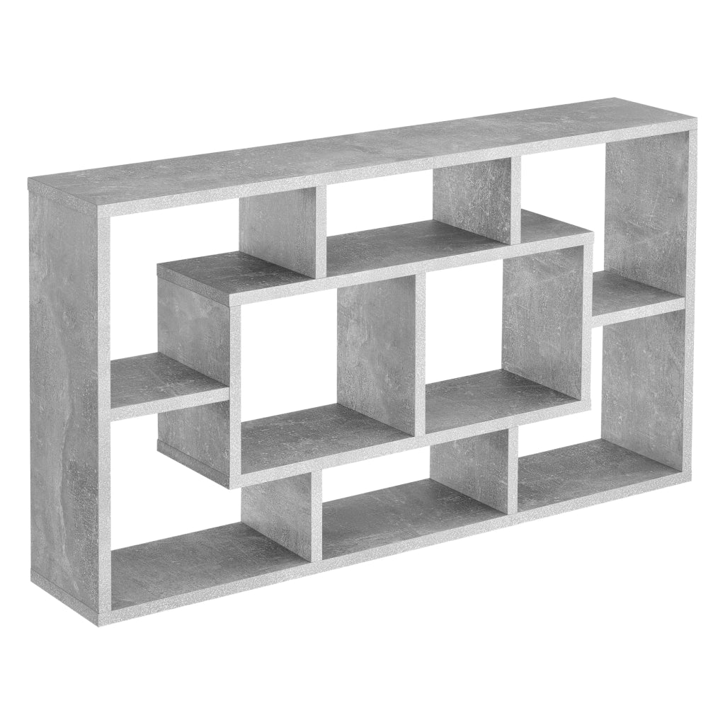 Mensola da Parete Saputit a 8 Scomparti Aperti 85 x 16 x 48 cm - Effetto Cemento [en.casa]