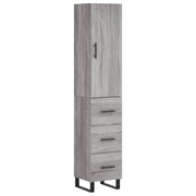 Buffet credenza cassettiera armadio mobile contenitore organizer cucina soggiorno salotto rovere Sonoma alto 34,5 x 34 x 180 cm legno ingegnerizzato grigio 02_0035305