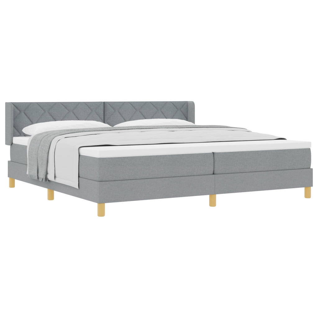 Letto con box spring e materasso grigio chiaro 200x200 cm