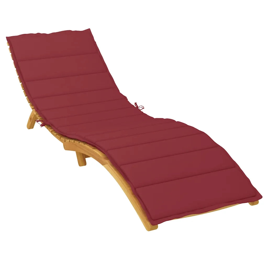 Cuscino per Lettino Rosso Vino 200x70x3 cm in Tessuto Oxford 314227