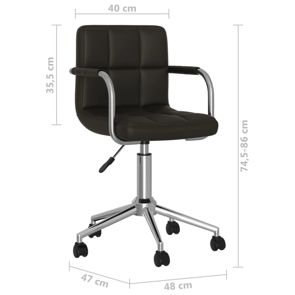 Sedia girevole da ufficio/sedia da studio/sedia da computer/sgabello/dormire in similpelle nera 02_0024054