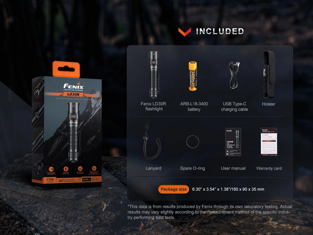 Torcia LED ricaricabile FENIX LD30R 1700 lumen 257 metri