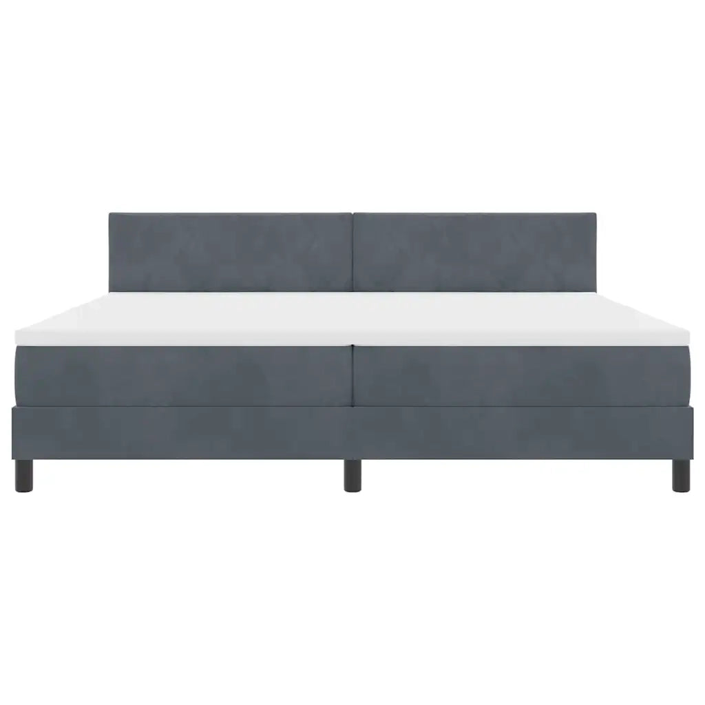 Letto a molle con testiera Grigio scuro 200 x 200 cm Velluto 3339261