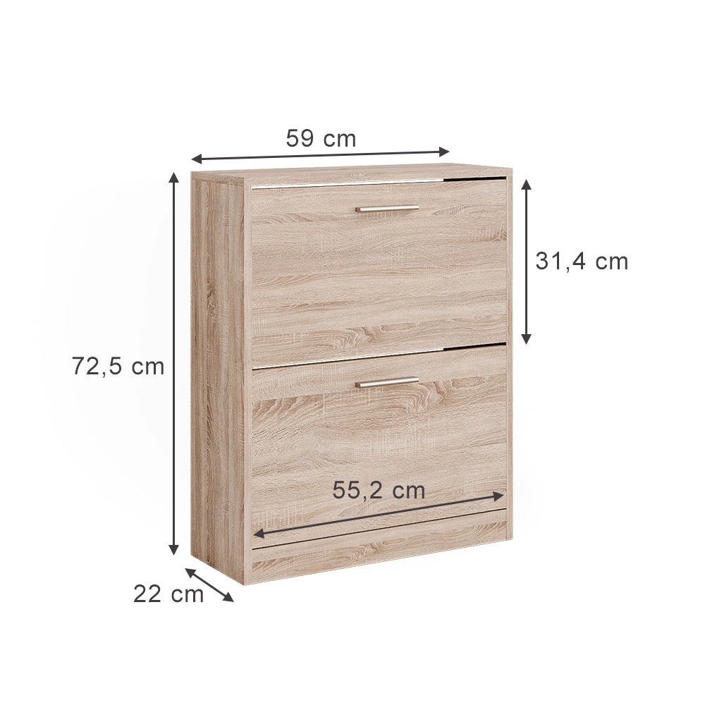 Vicco Mobile porta scarpe Sonoma 59 x 72.5 cm 2 scomparti
