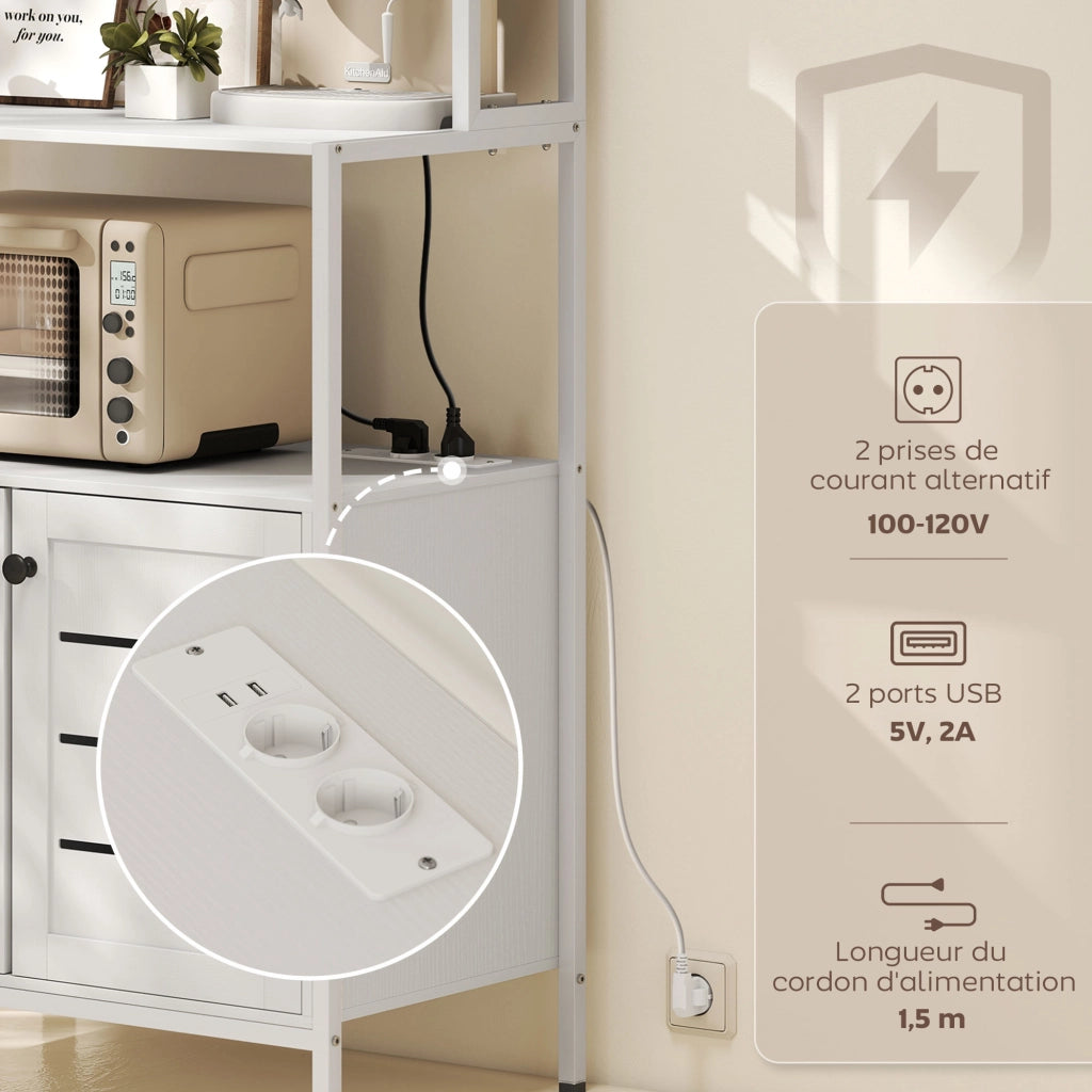 Armadio da cucina con mensola microonde ¨C Minimal ¨C bianco 80x42x171cm