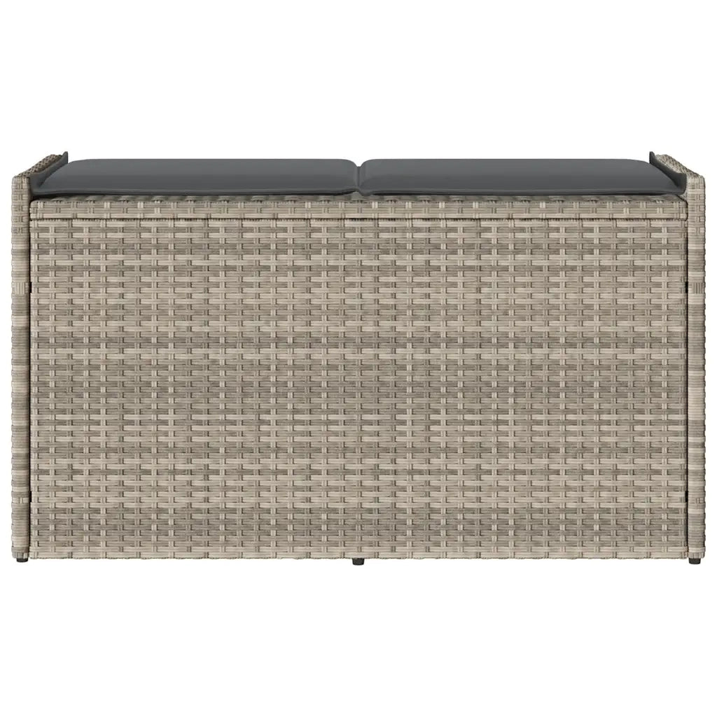 Cassapanca Esterno con Cuscino Grigio Chiaro 100 cm Polyrattan 4104065