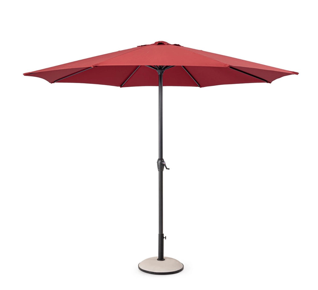 Ombrellone da Giardino 8 Stecche Ø300x242h cm Telo in Poliestere Kalife Burgundy