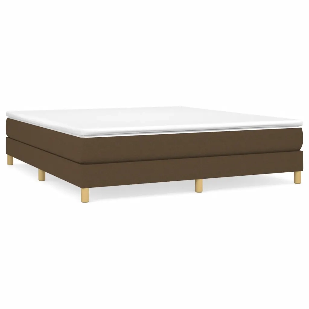 Struttura Letto a Rete a Molle-Giroletto Marrone Scuro 180x200 cm Tessuto 846766