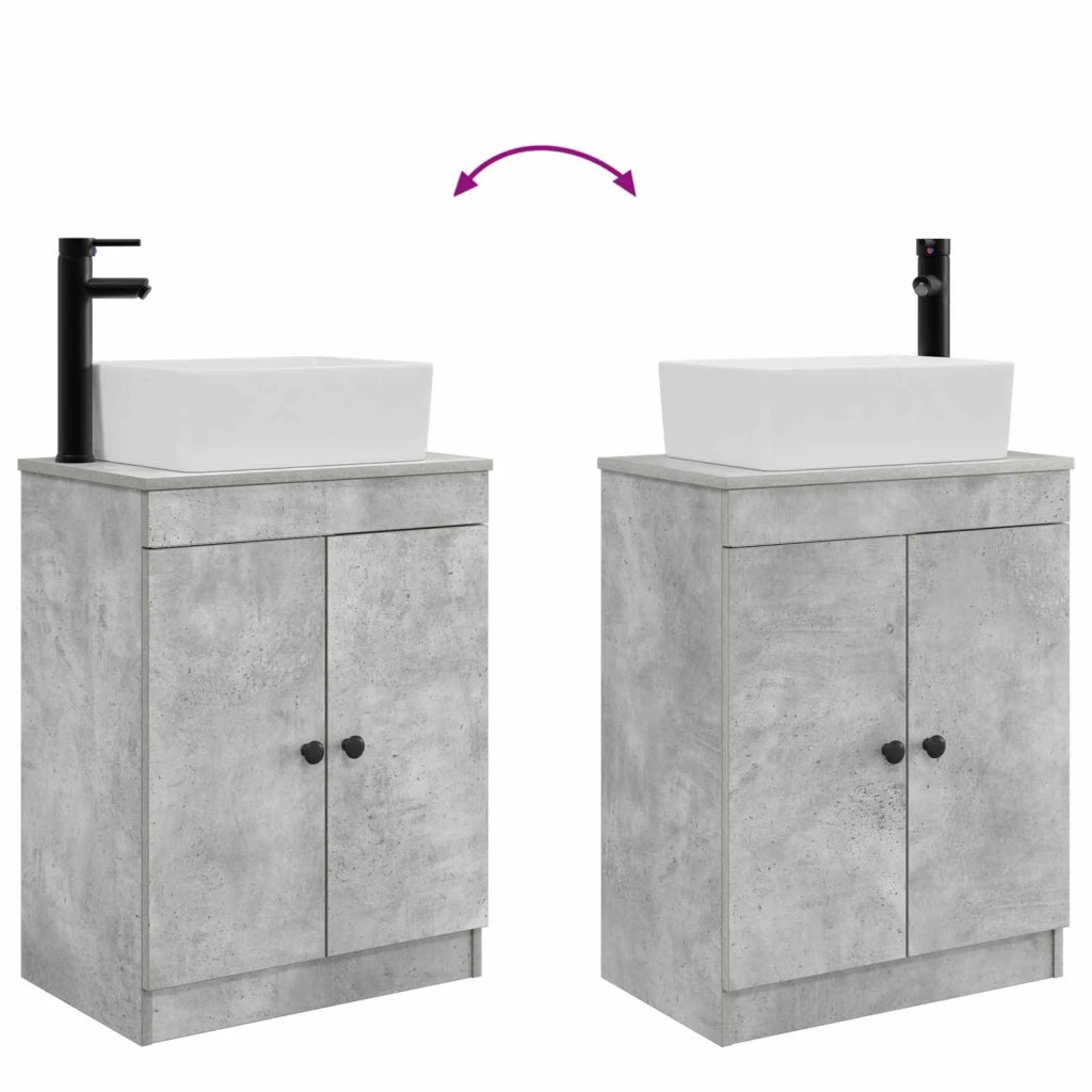 Mobile da bagno con lavabo Grigio Cemento 54 x 35 x 83 cm 890133