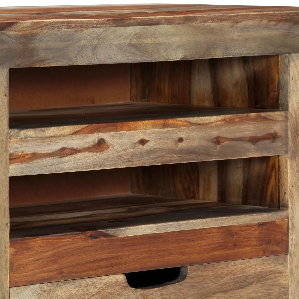 Credenza Grigia 100x30x50 cm in Legno Massello di Sheesham cod mxl 15561
