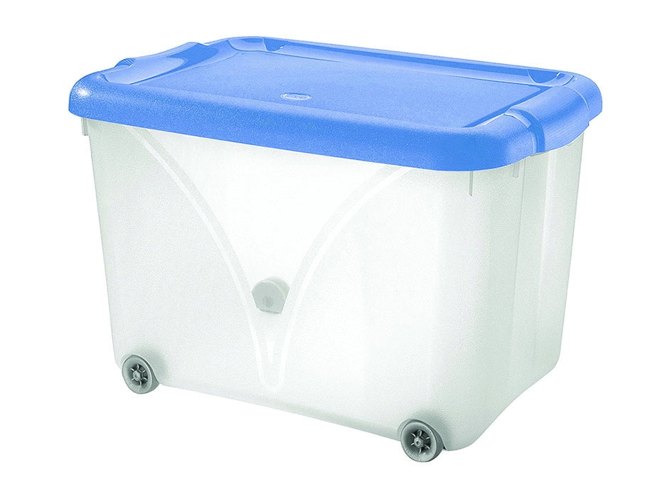 CONTENITORE JUMBO CON COPERCHIO E RUOTE- - cm.58,5x38,5x38h. lt.60 - 3 pezzi TONTARELLI