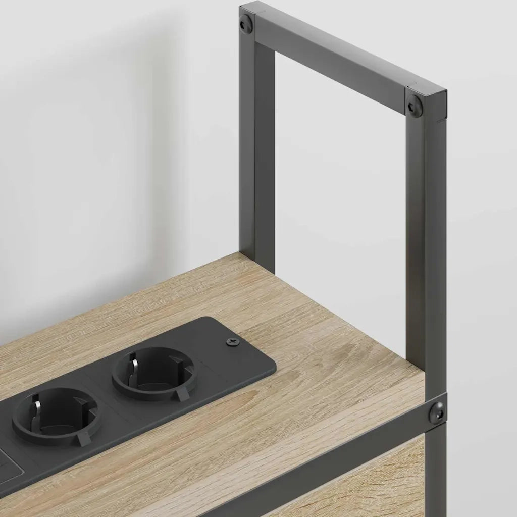 Testiera con Stazione di Carica e Storage rovere sonoma 859816