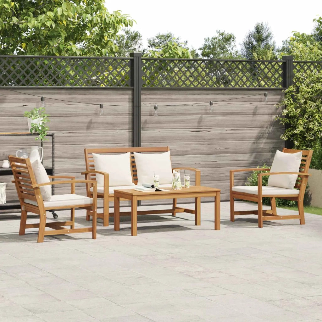 Set Divano da Giardino 4 pcs Naturale Legno di teak solido 3356853