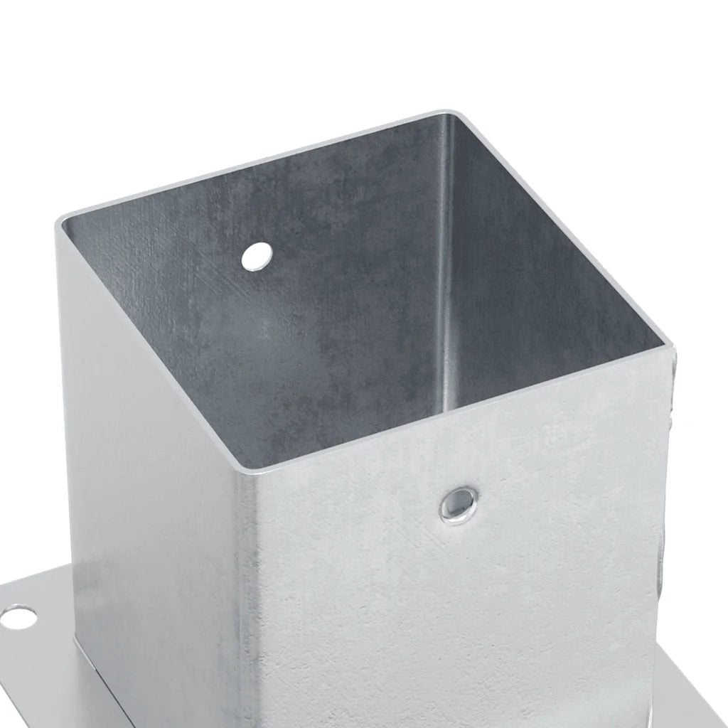 Basi per Pali Quadrate 4 pz Argento 121x121 mm Acciaio Zincato CFW5205046