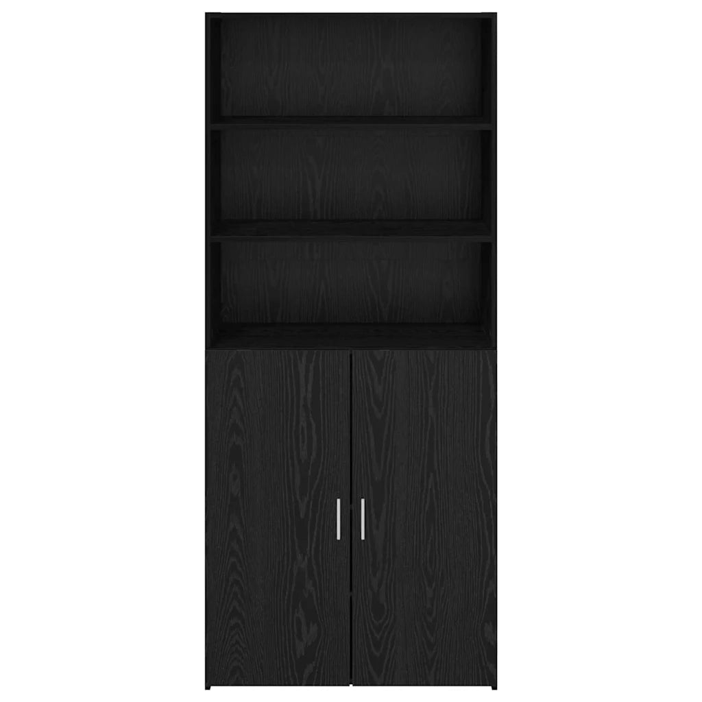Credenza Rovere Nero 80 x 42,5 x 185 cm Legno multistrato